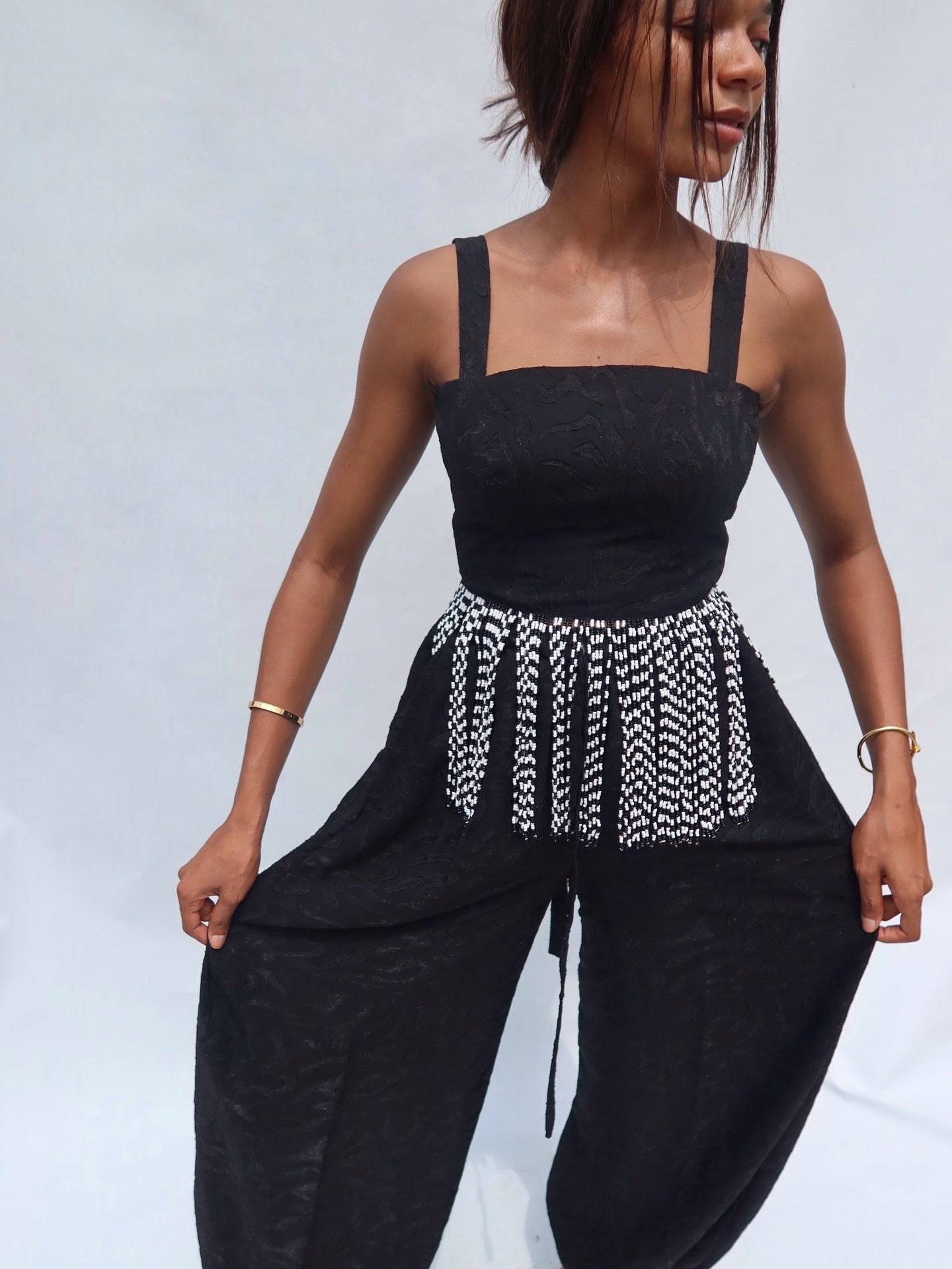 Yvonne Beaded crop Top