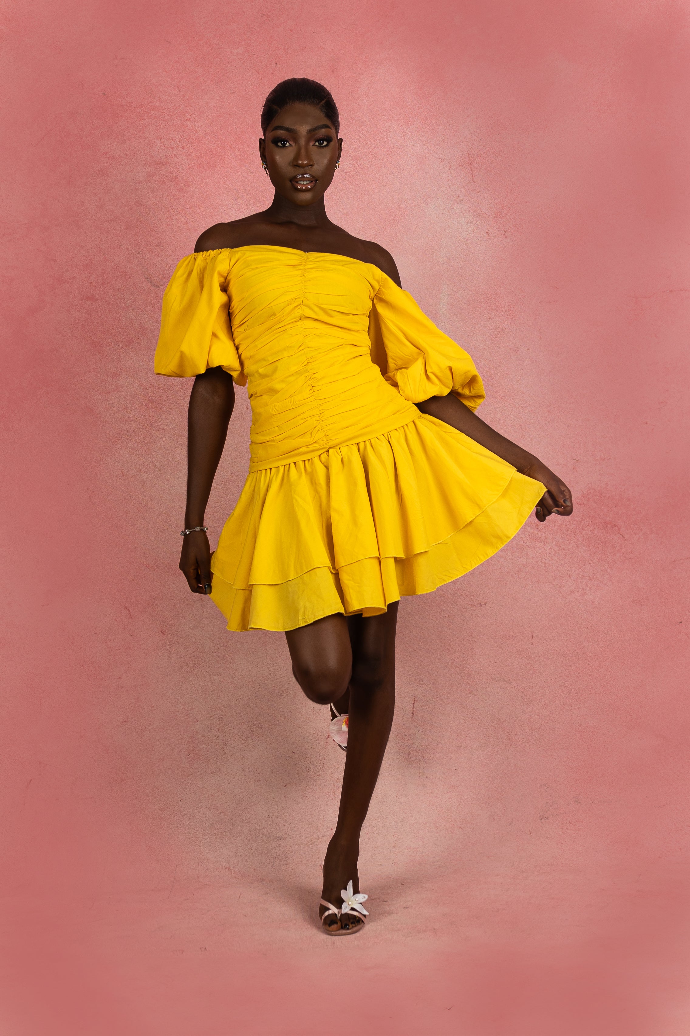 AMARA Yellow skirt set