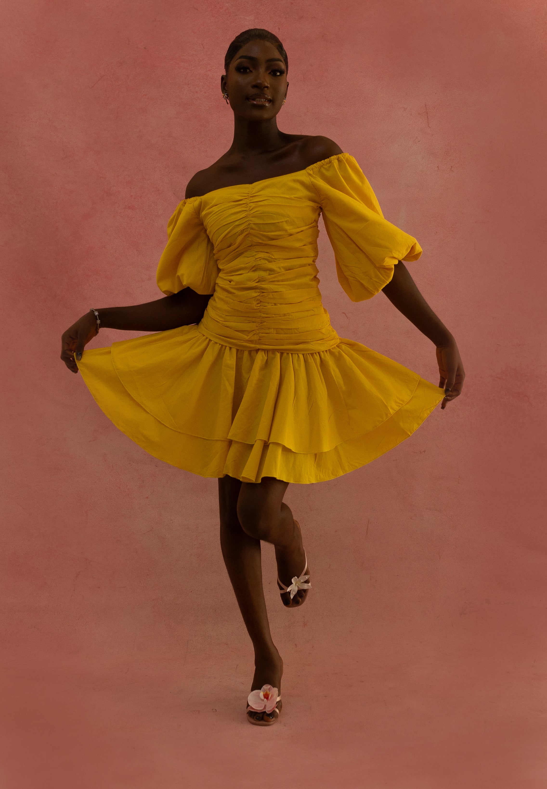 AMARA Yellow skirt set