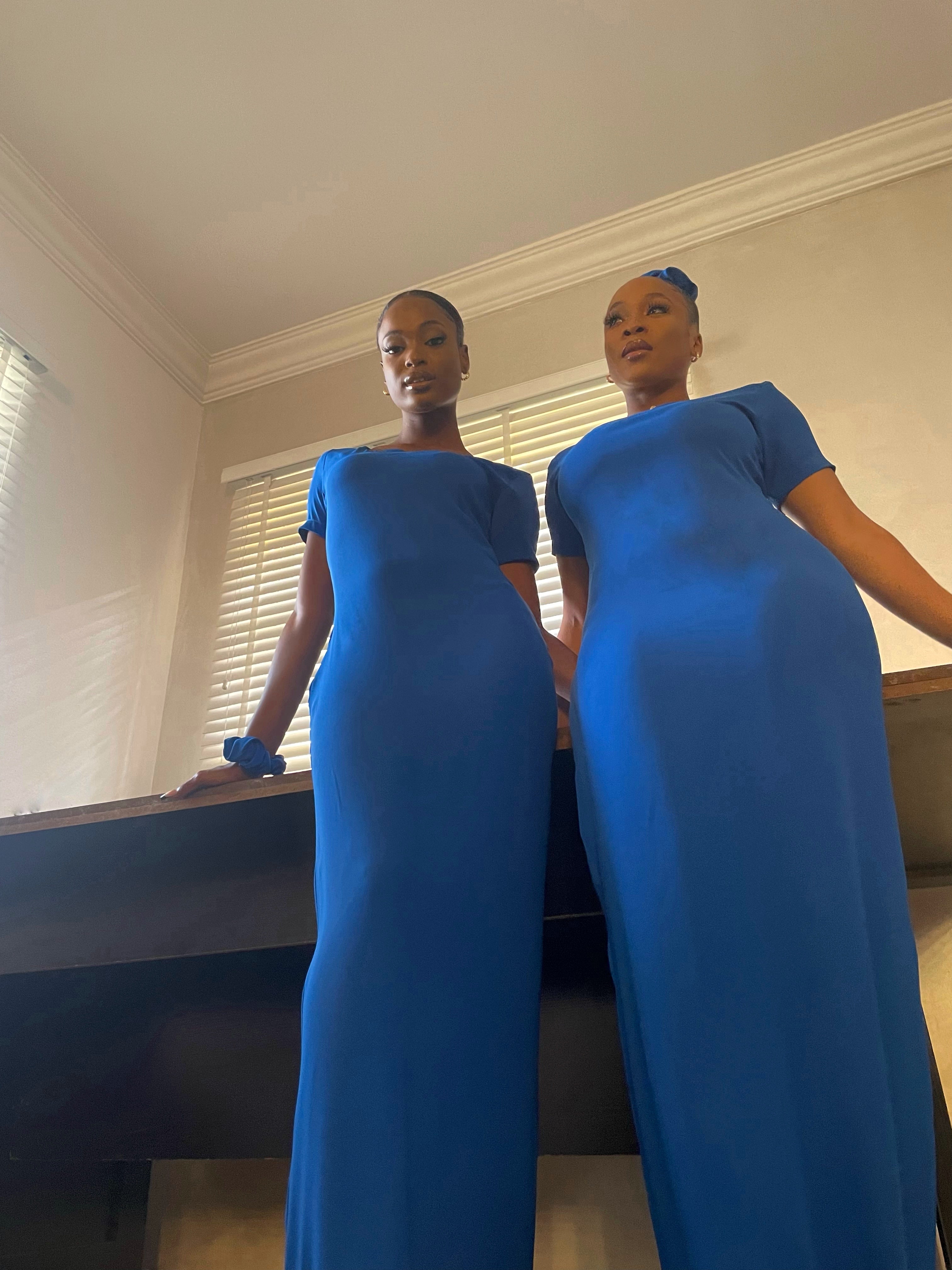 Indigo bunting maxi dress